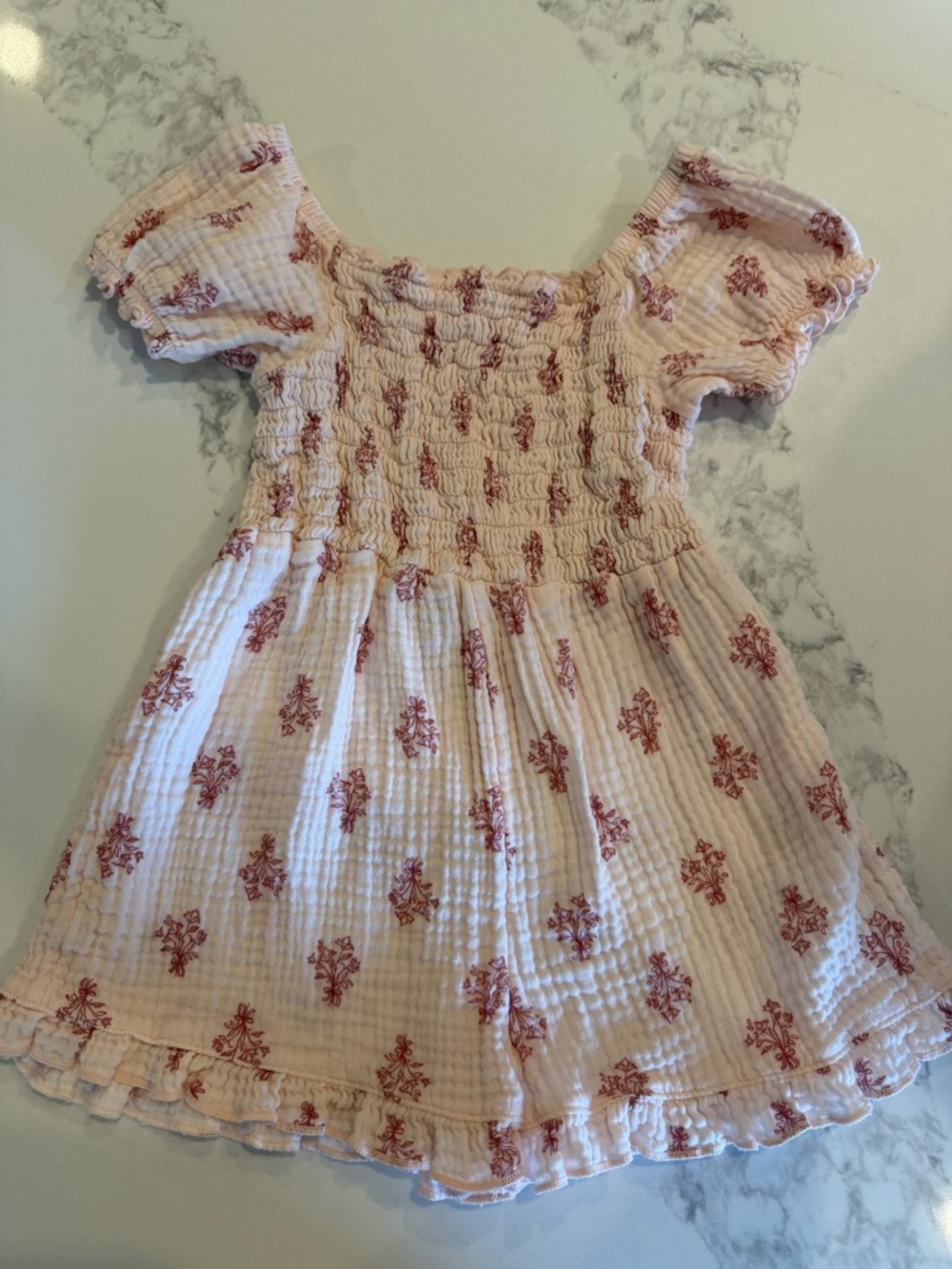 Gerber Light Pink Smocked Floral Sundress